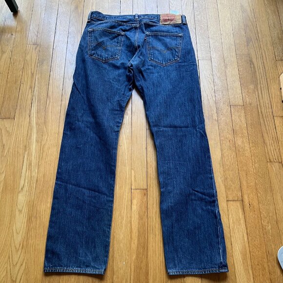 Vintage Levi's Mens W34 L34 Blue 501 Original Fit Button Fly Denim Jeans - Picture 15 of 16